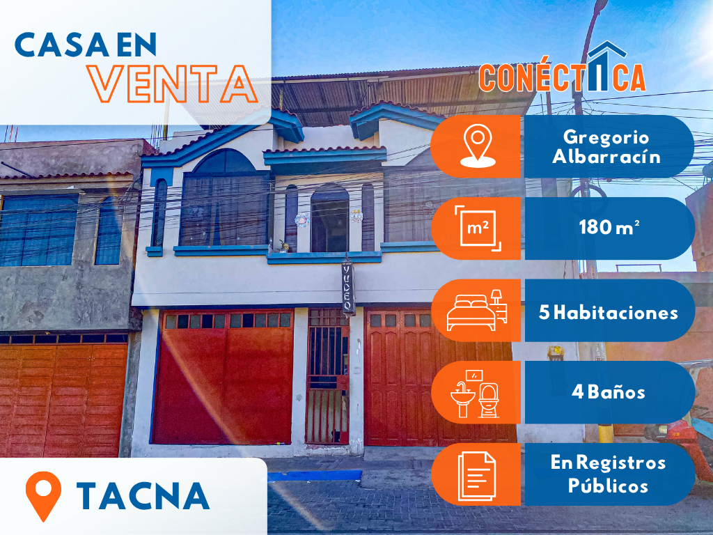 Venta de Casa en Asoc. Las Américas (Gregorio Albarracín) Tacna