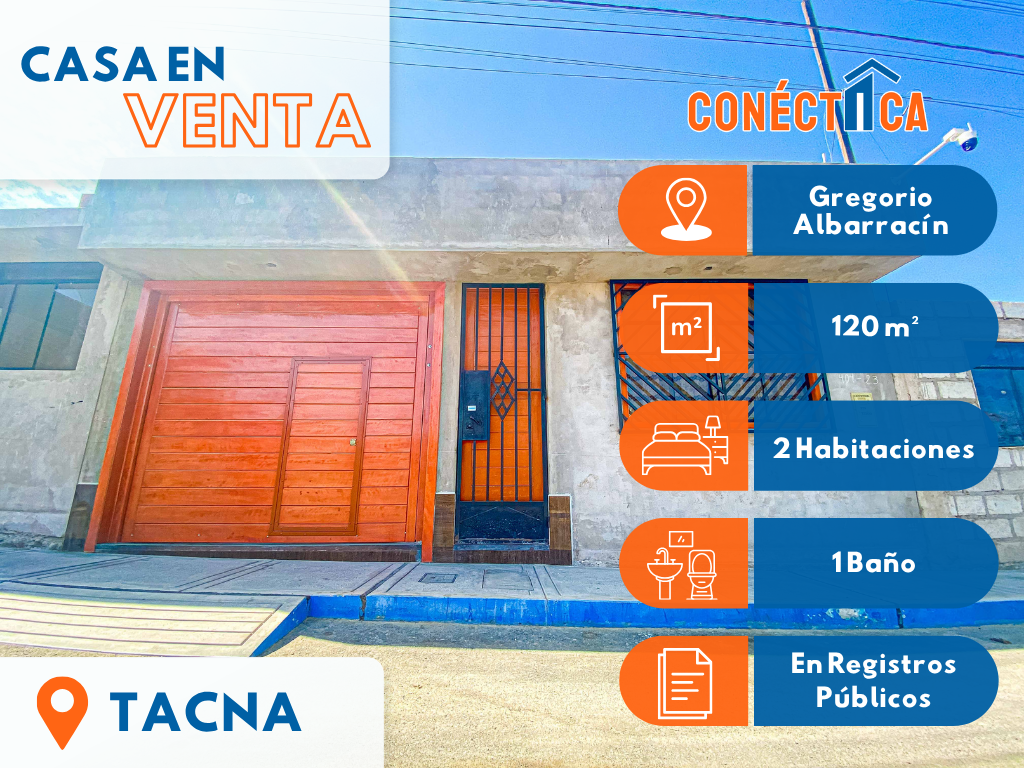 Se vende Casa Cerca a Av. Los Molles (Greg. Albarracín) Tacna