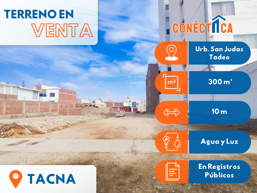 Venta de Terreno de 300m² en San Judas Tadeo - Ciudad de Tacna