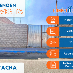 Venta de Terreno de 252m² en Natividad - Ciudad de Tacna