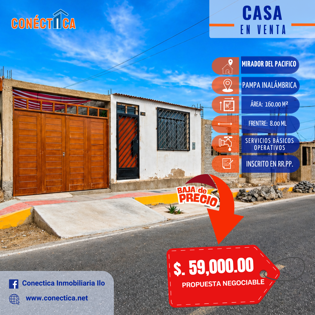 CASA EN VENTA EN MIRADOR PACIFICO EN ILO