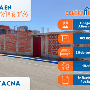 Venta de Casa en Gregorio Albarracín (Villa La Cantuta) Tacna