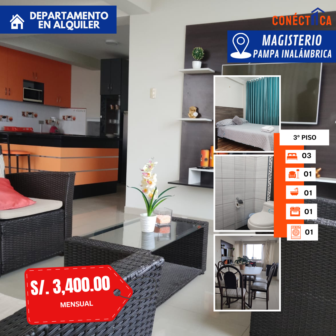 DEPARTAMENTO AMOBLADO EN ALQUILER EN PAMPA INALÁMBRICA - ILO