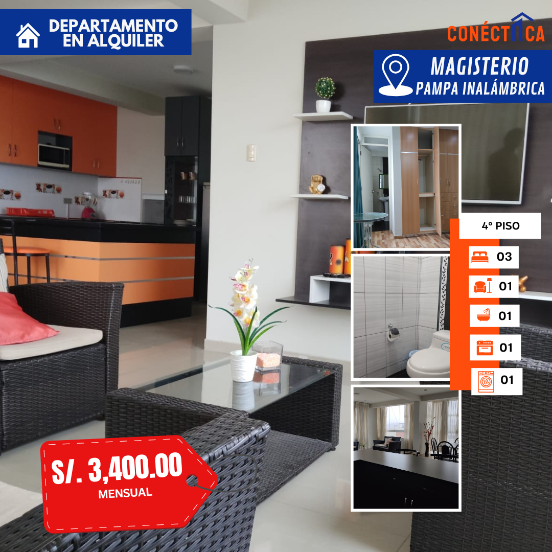 DEPARTAMENTO AMOBLADO EN ALQUILER EN PAMPA INALÁMBRICA - ILO
