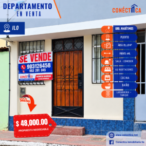 ¡SE VENDE DEPARTAMENTO – URB. MARÍTIMOS, ILO!