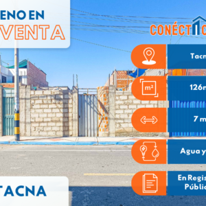 Venta de Terreno Cerca al Óvalo Cristo Rey - Cercado de Tacna