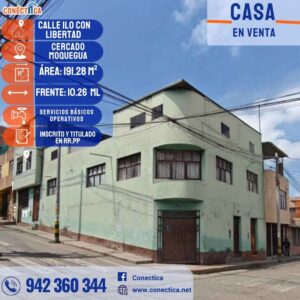 🏡 TERRENO EN VENTA 🏡 📍 Esquina Calle Ilo con Calle Libertad – Moquegua