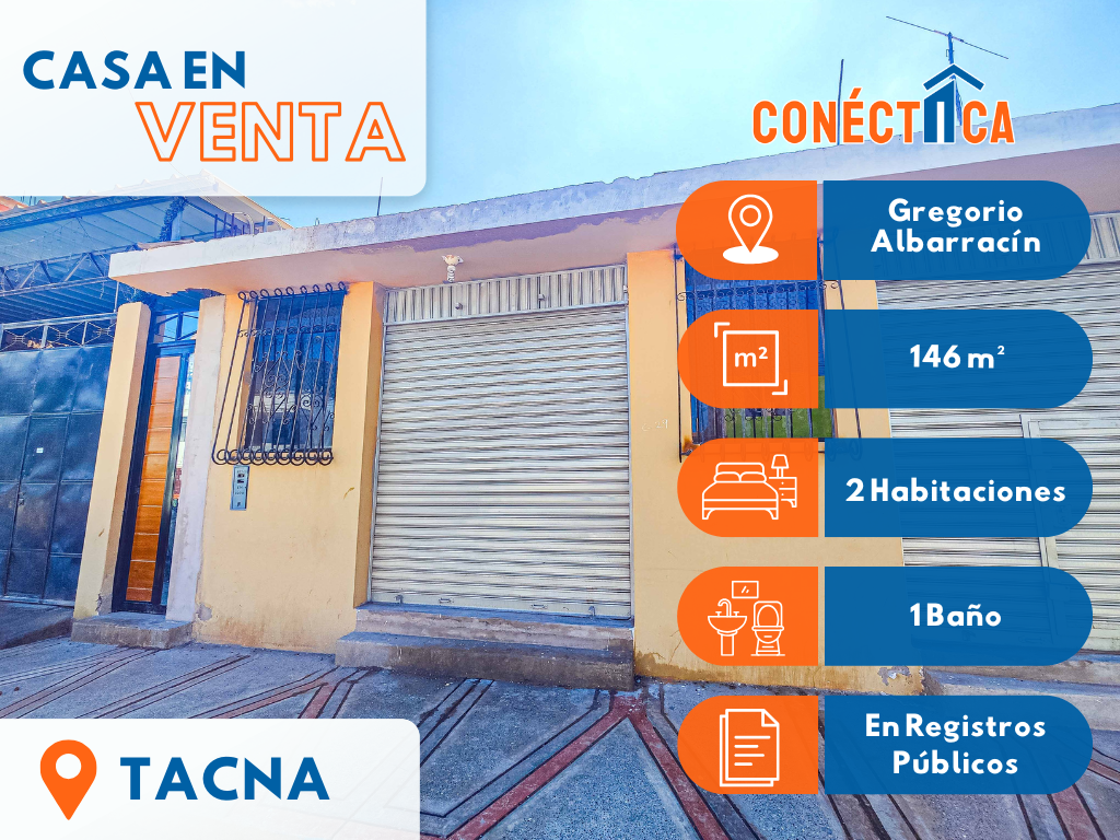 VENTA DE CASA EN LA ASOC. BUGANVILLAS (GREG. ALBARRACÍN) TACNA