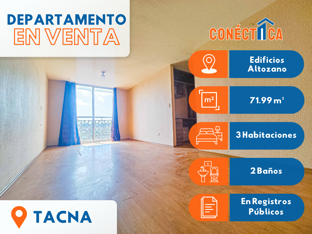 Venta de Departamento en Altozano (8avo. Piso) - Tacna