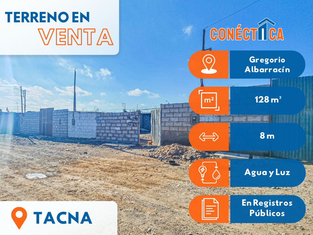 Venta de Terreno en la Asoc. Señor de los Milagros (G.A.L.) - Tacna
