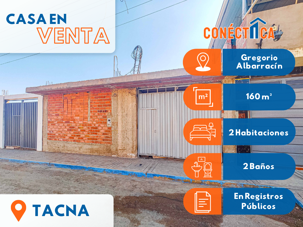 Venta de Casa en Gregorio Albarracín - Villa Transportista (TACNA)
