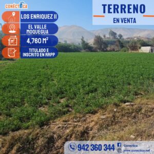 ✅ ️TERRENO EN VENTA, EN EL CONDE EL VALLE - MOQUEGUA!