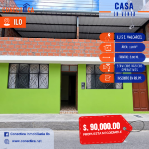 CASA EN VENTA EN LUIS E. VALCÁRCEL