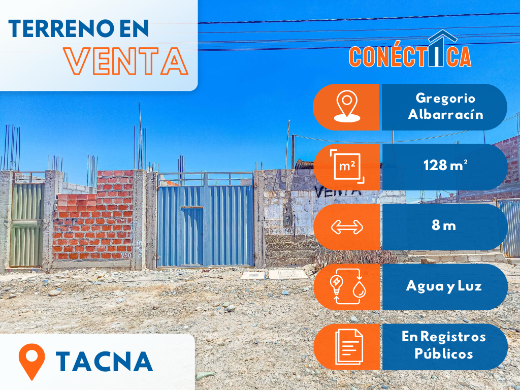 VENTA DE TERRENO FRENTE A PLAZA SEÑOR DE LOS MILAGROS II ETAPA (TACNA)