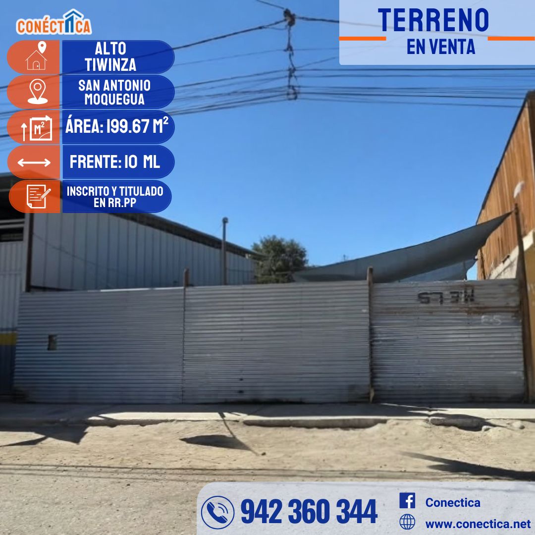 🏡 ¡TERRENO EN VENTA – ASOC. ALTO TIWINZA-SAN ANTONIO!